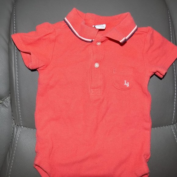 Janie and Jack Polo Terracotta Snap Tee - Picture 2 of 3
